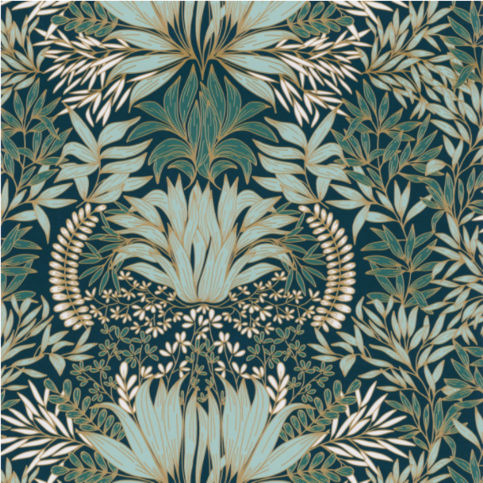 Chardon Pétrole Wallcovering by Casamance