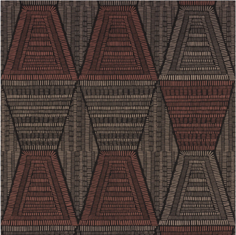 Daia Noir/Terracotta Wallcovering by Casamance