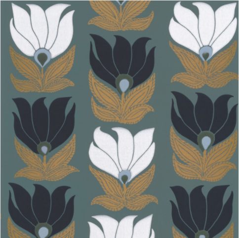 Dauphine Vert de gris Wallcovering by Casamance