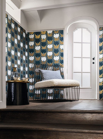 Dauphine Vert de gris Wallcovering by Casamance