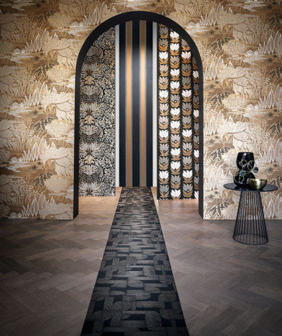 Hector Noir Wallcovering by Casamance