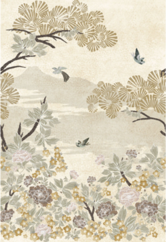 Kansai Blanc Wallcovering by Casamance