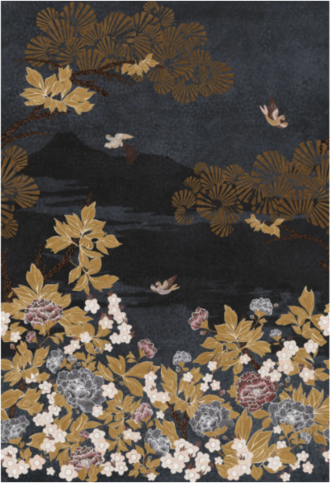 Kansai Bleu Wallcovering by Casamance