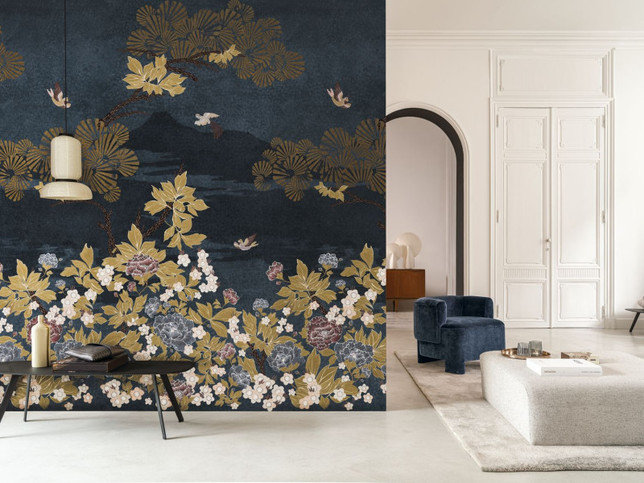 Kansai Bleu Wallcovering by Casamance