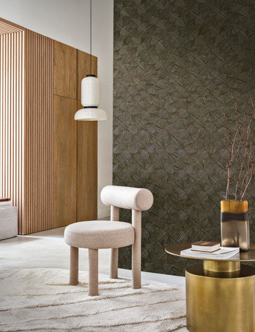 Lombok Kaki Fonce Wallcovering by Casamance