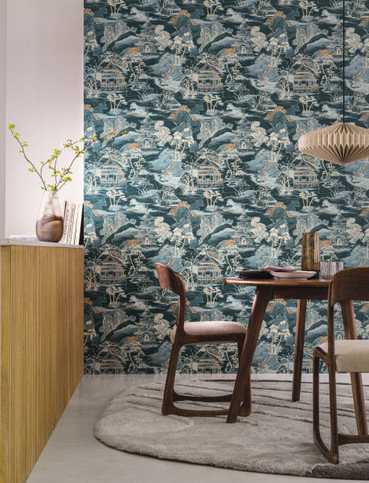 Nara Vert Imperial Wallcovering by Casamance