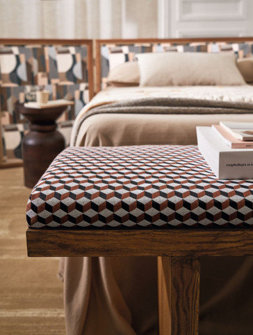 Strapontin Marine / Ambre Fabric by Casamance 