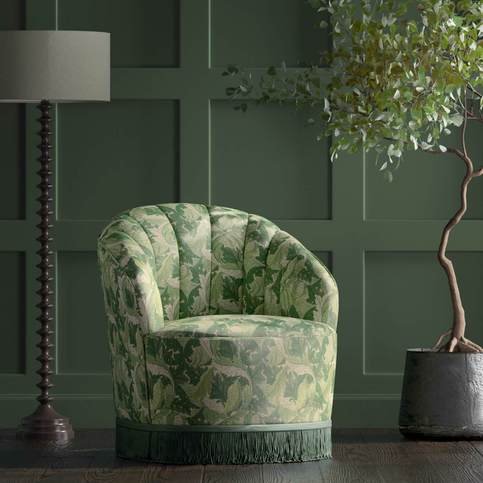 Acanthus Apple/Sage Fabric by Clarke & Clarke 