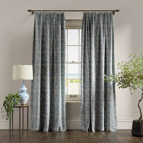 Acanthus Denim Fabric by Clarke & Clarke 