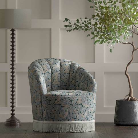 Acanthus Denim Fabric by Clarke & Clarke 