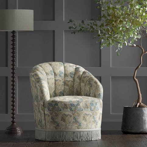 Acanthus Slate/Dove Fabric by Clarke & Clarke 
