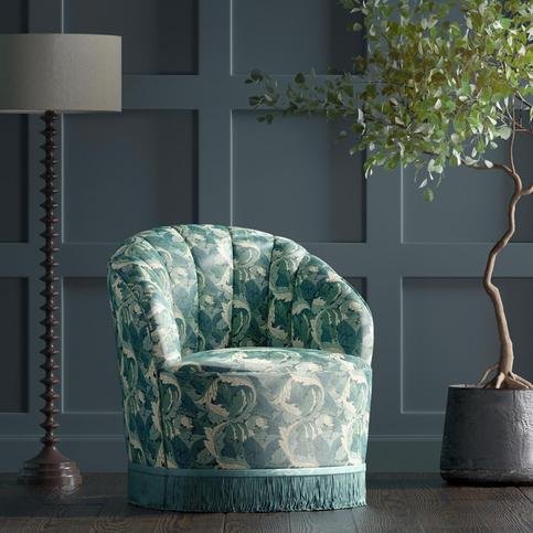 Acanthus Teal Fabric by Clarke & Clarke 