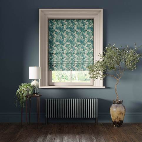 Acanthus Teal Fabric by Clarke & Clarke 