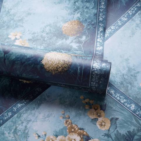 Artus Denim/Ochre Wallcovering by Clarke & Clarke 