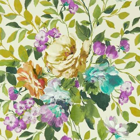 Bloom Amethyst Wallcovering by Clarke & Clarke