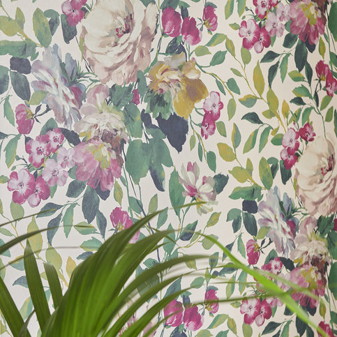 Bloom Amethyst Wallcovering by Clarke & Clarke