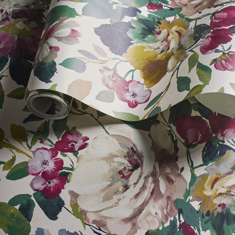 Bloom Fuchsia Wallcovering by Clarke & Clarke