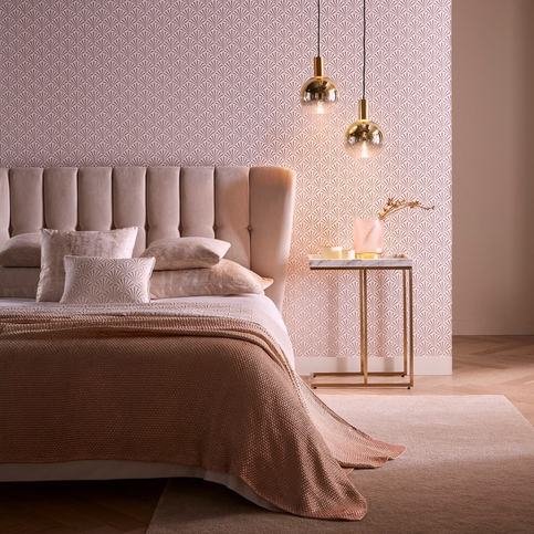 Chrysler Rose Gold Wallcovering by Clarke & Clarke 