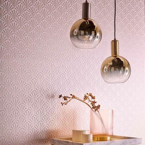 Chrysler Rose Gold Wallcovering by Clarke & Clarke 