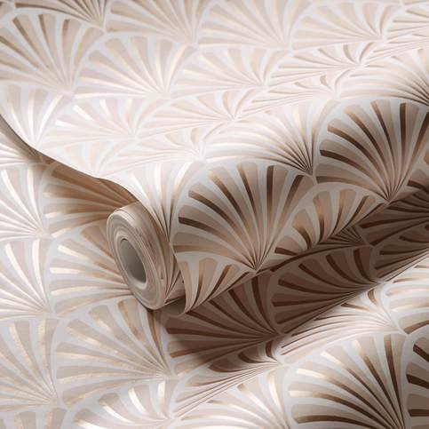 Chrysler Rose Gold Wallcovering by Clarke & Clarke 