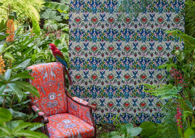 Amazon Blue Wallcovering by Emma J Shipley for Clarke & Clarke 