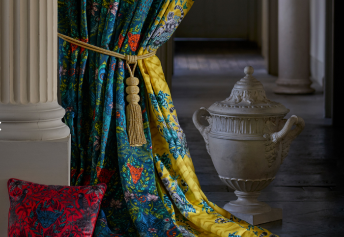 Amazon Navy Fabric by Emma J Shipley for Clarke & Clarke 