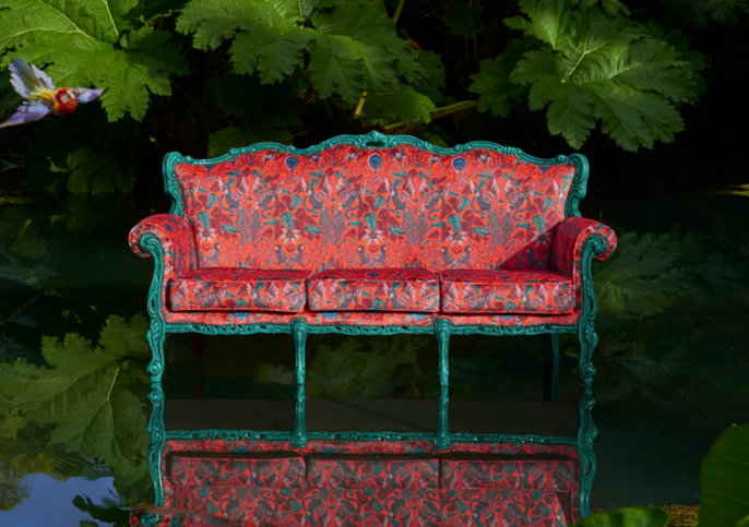 Amazon Red Fabric by Emma J Shipley for Clarke & Clarke 