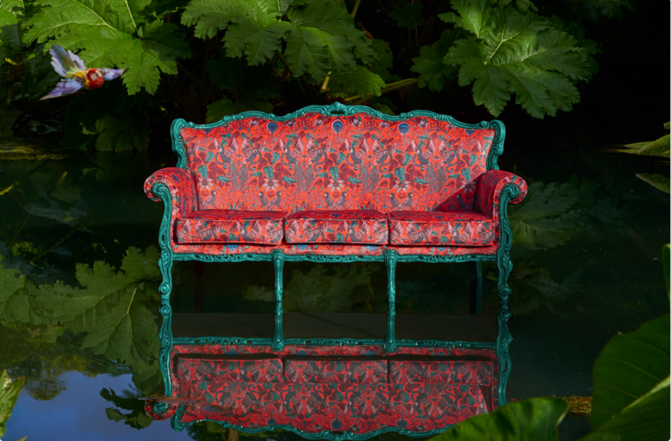 Amazon Red Velvet Fabric by Emma J Shipley for Clarke & Clarke 