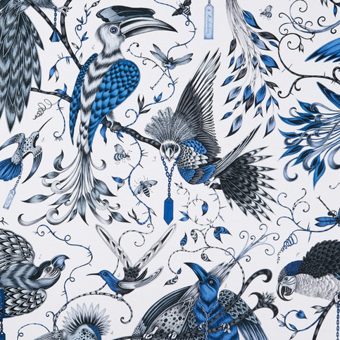 Audubon Blue Fabric by Emma J Shipley for Clarke & Clarke 