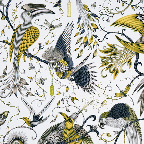 Audubon Gold Fabric by Emma J Shipley for Clarke & Clarke 