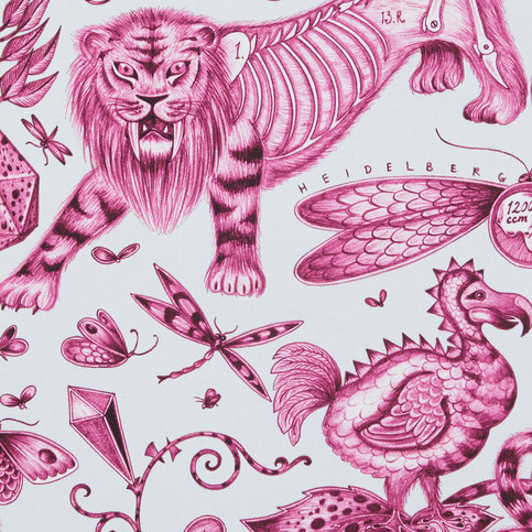 Extinct Magenta Fabric by Emma J Shipley for Clarke & Clarke 