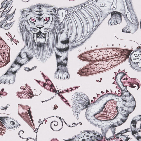 Extinct Pink Fabric by Emma J Shipley for Clarke & Clarke 