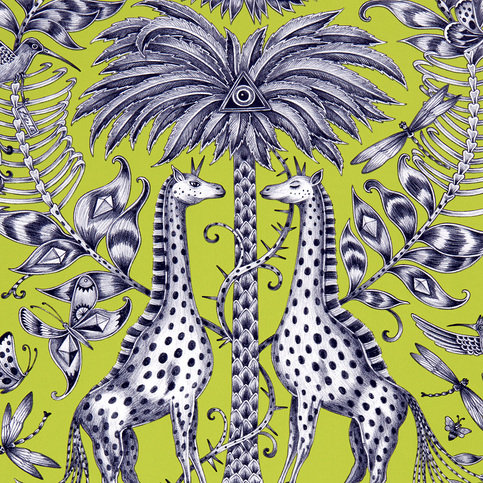Kruger Lime Wallcovering by Emma J Shipley for Clarke & Clarke 