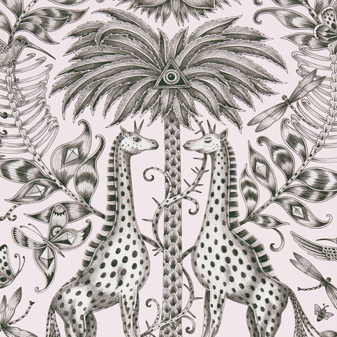 Kruger Pink Wallcovering by Emma J Shipley for Clarke & Clarke 