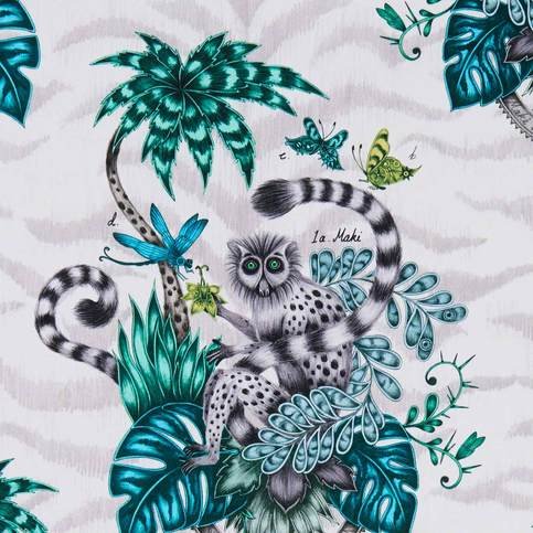 Lemur Jungle Fabric by Emma J Shipley for Clarke & Clarke 