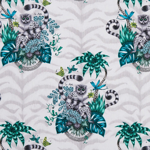 Lemur Jungle Wallcovering by Emma J Shipley for Clarke & Clarke 