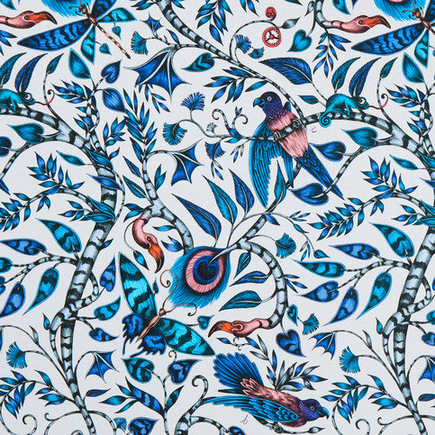 Rousseau Blue Wallcovering by Emma J Shipley for Clarke & Clarke 