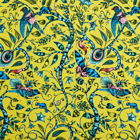 Rousseau Lime Wallcovering by Emma J Shipley for Clarke & Clarke 