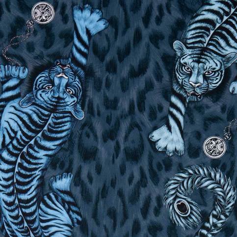 Tigris Navy Fabric by Emma J Shipley for Clarke & Clarke 