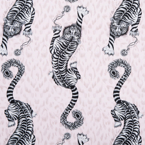 Tigris Pink Wallcovering by Emma J Shipley for Clarke & Clarke 