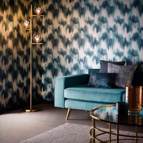 Colorante Teal Wallcovering by Clarke & Clarke 