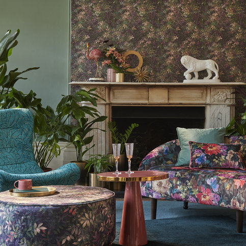 Congo Amethyst/Emerald Wallcovering by Clarke & Clarke