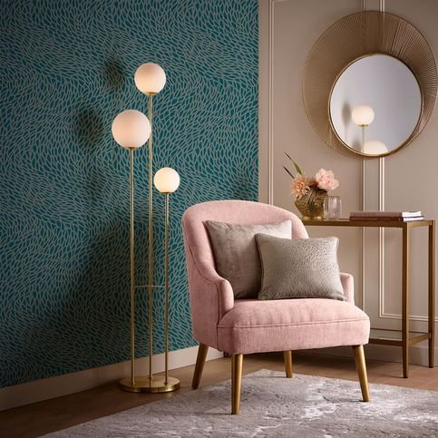 Corallino Teal Wallcovering by Clarke & Clarke 
