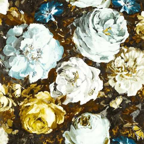 Floretta Mineral/Charcoal Wallcovering by Clarke & Clarke 