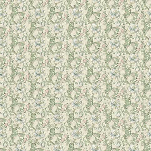 Golden Lily Linen/Blush Fabric by Clarke & Clarke 