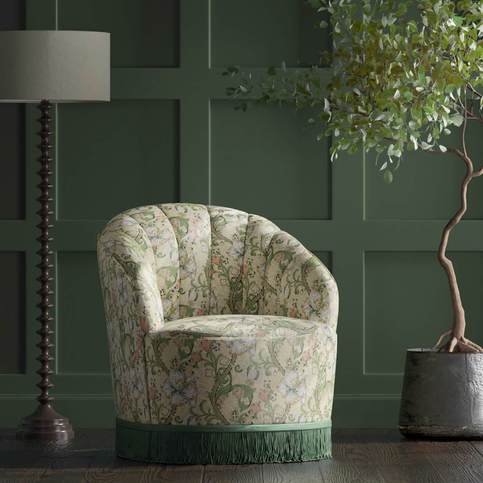 Golden Lily Linen/Blush Fabric by Clarke & Clarke 