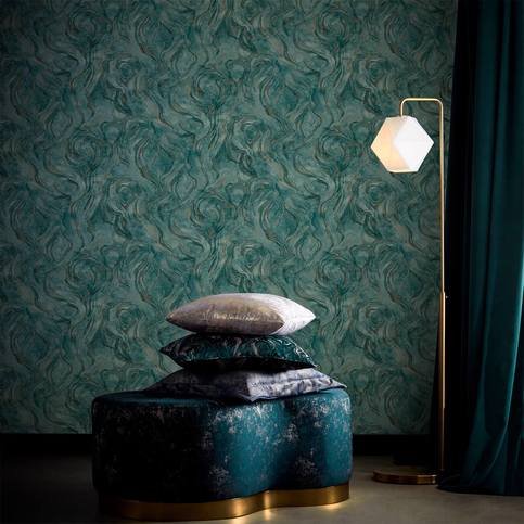 Lavico Teal Wallcovering by Clarke & Clarke 