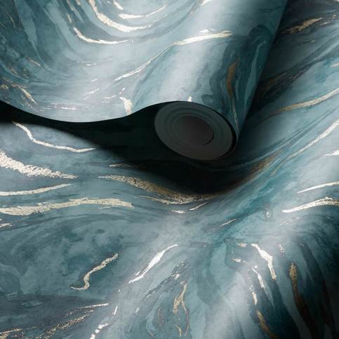 Lavico Teal Wallcovering by Clarke & Clarke 