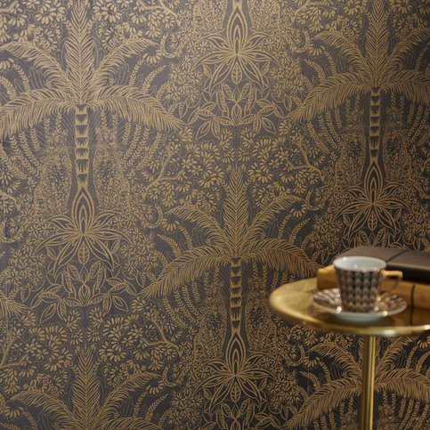Leopardo Copper/Midnight Wallcovering by Clarke & Clarke