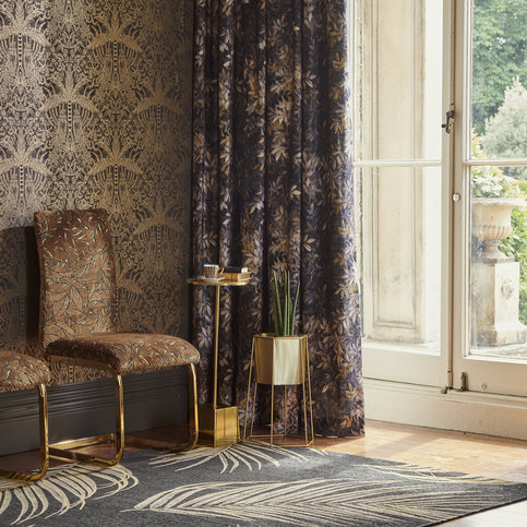 Leopardo Copper/Midnight Wallcovering by Clarke & Clarke
